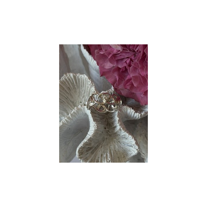 Deb Guyot 925 Sterling Silver White Topaz Band Ring Size 7