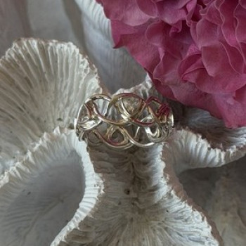 Deb Guyot 925 Sterling Silver White Topaz Band Ring Size 7