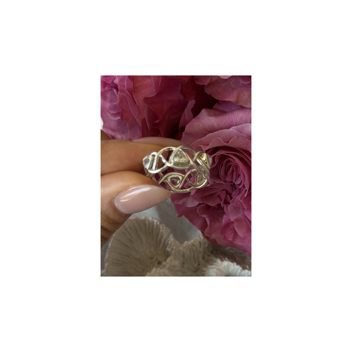 Deb Guyot 925 Sterling Silver White Topaz Band Ring Size 7