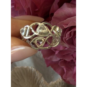 Deb Guyot 925 Sterling Silver White Topaz Band Ring Size 7