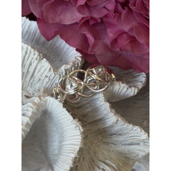 Deb Guyot 925 Sterling Silver White Topaz Band Ring Size 7