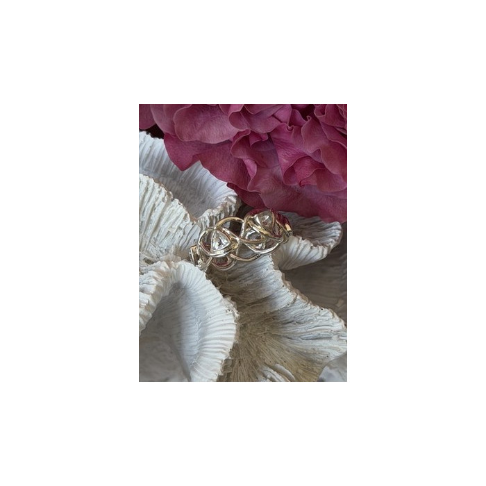 Deb Guyot 925 Sterling Silver White Topaz Band Ring Size 7