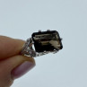 925 Sterling Silver Hessonite & Quartz Ring Size 5.5