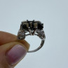 925 Sterling Silver Hessonite & Quartz Ring Size 5.5