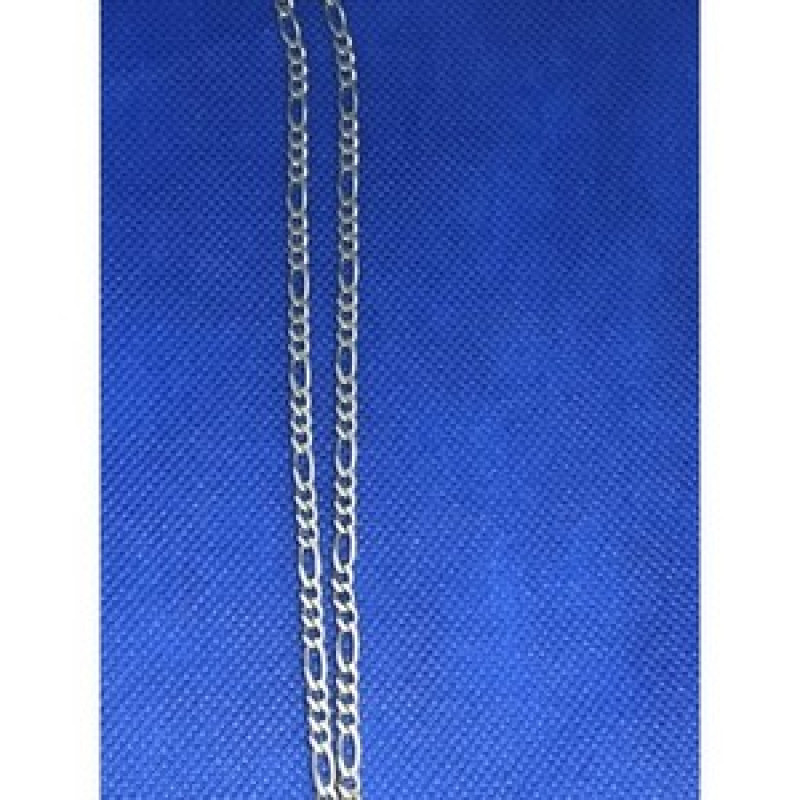 925 Sterling Silver Figaro Chain Italy 20.07 in