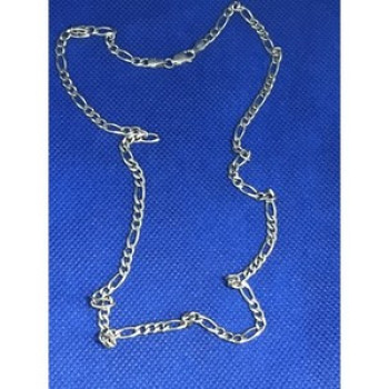 925 Sterling Silver Figaro Chain Italy 20.07 in
