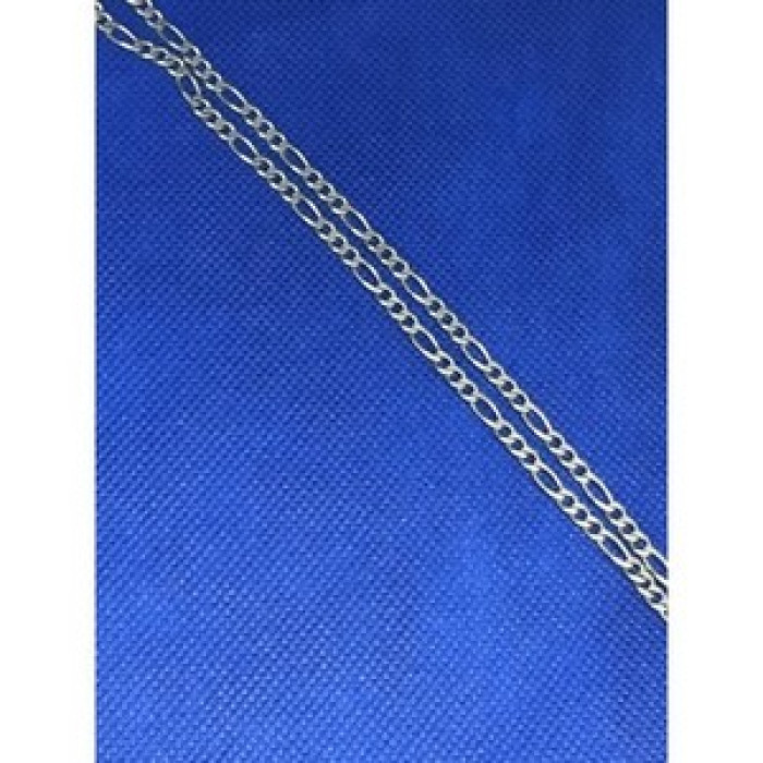 925 Sterling Silver Figaro Chain Italy 20.07 in