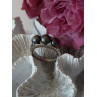 925 Sterling Silver Black Pearl Ring Size 9