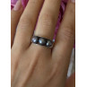925 Sterling Silver Black Pearl Ring Size 9