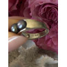 925 Sterling Silver Black Pearl Ring Size 9