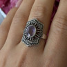 Vintage 925 Sterling Silver Amethyst & Marcasite Ring Size 8