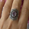 Vintage 925 Sterling Silver Amethyst & Marcasite Ring Size 8