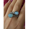 925 Sterling Silver Blue Chalcedony Ring Size 11 Sizable