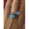925 Sterling Silver Blue Chalcedony Ring Size 11 Sizable