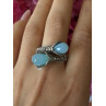925 Sterling Silver Blue Chalcedony Ring Size 11 Sizable