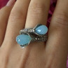 925 Sterling Silver Blue Chalcedony Ring Size 11 Sizable