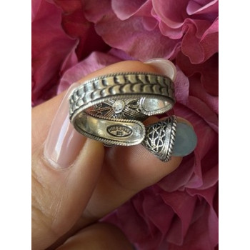 925 Sterling Silver Blue Chalcedony Ring Size 11 Sizable