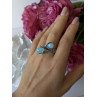 925 Sterling Silver Blue Chalcedony Ring Size 11 Sizable