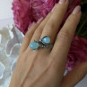 925 Sterling Silver Blue Chalcedony Ring Size 11 Sizable
