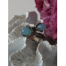 925 Sterling Silver Blue Chalcedony Ring Size 11 Sizable