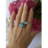 925 Sterling Silver Blue Chalcedony Ring Size 11 Sizable