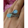 925 Sterling Silver Blue Chalcedony Ring Size 11 Sizable