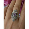 Vintage 925 Sterling Silver Amethyst & Marcasite Ring Size 9
