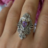 Vintage 925 Sterling Silver Amethyst & Marcasite Ring Size 9