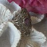Vintage 925 Sterling Silver Amethyst & Marcasite Ring Size 9