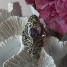Vintage 925 Sterling Silver Amethyst & Marcasite Ring Size 9