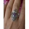 Vintage 925 Sterling Silver Amethyst & Marcasite Ring Size 9
