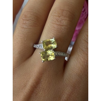 925 Sterling Silver Citrine Ring Size 10