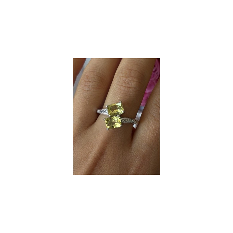 925 Sterling Silver Citrine Ring Size 10