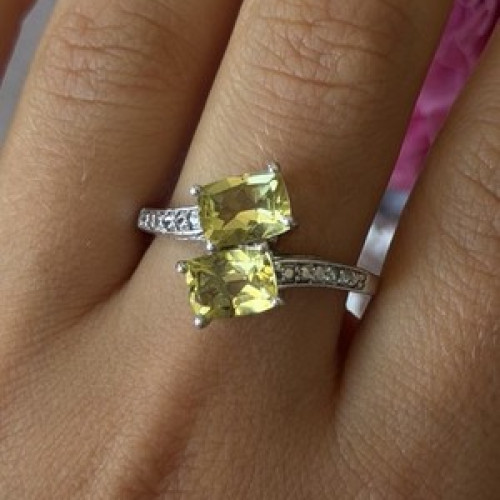 925 Sterling Silver Citrine Ring Size 10