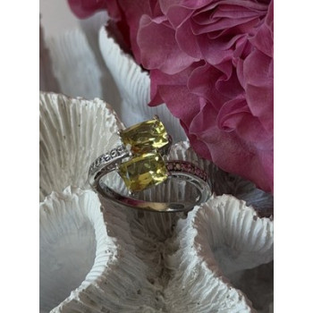 925 Sterling Silver Citrine Ring Size 10