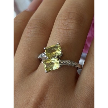 925 Sterling Silver Citrine Ring Size 10