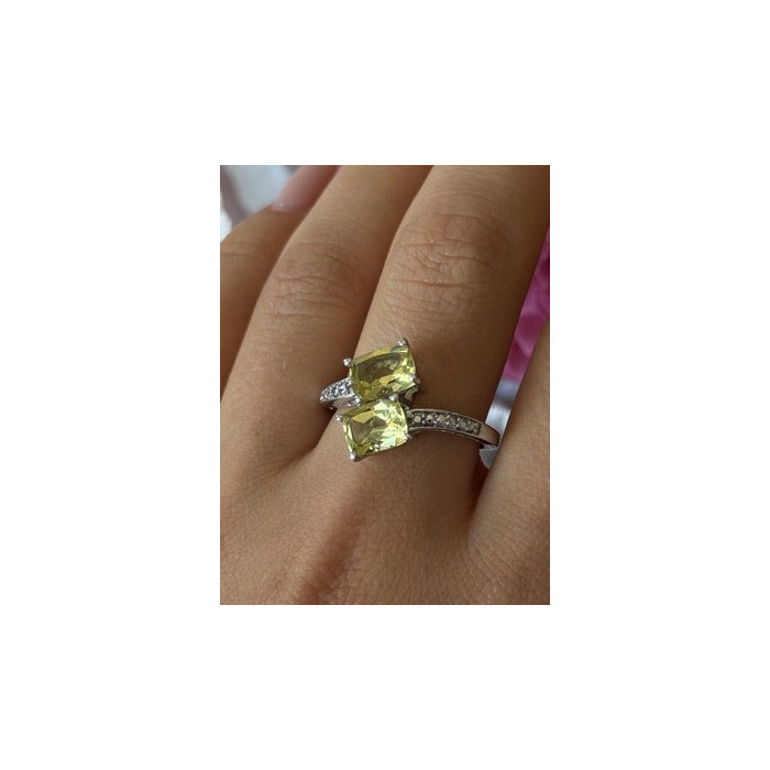 925 Sterling Silver Citrine Ring Size 10
