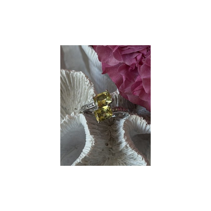 925 Sterling Silver Citrine Ring Size 10