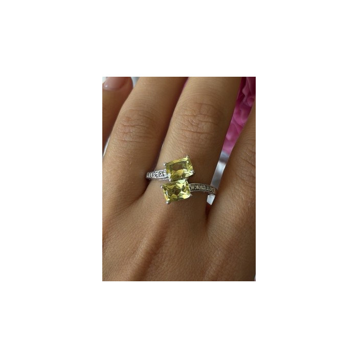 925 Sterling Silver Citrine Ring Size 10