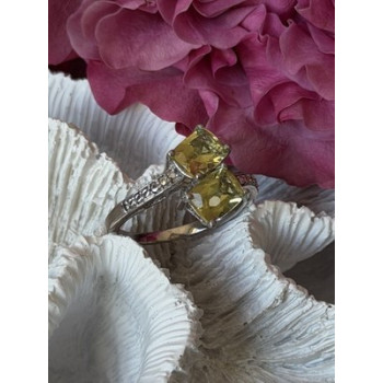 925 Sterling Silver Citrine Ring Size 10
