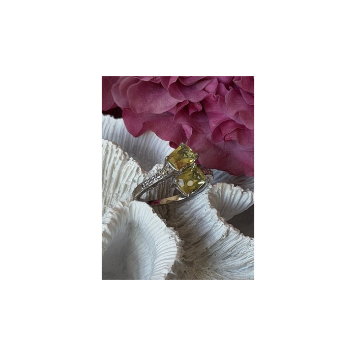 925 Sterling Silver Citrine Ring Size 10