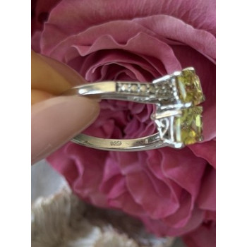 925 Sterling Silver Citrine Ring Size 10