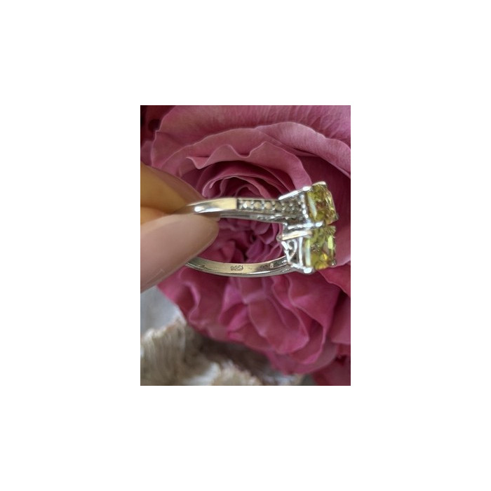 925 Sterling Silver Citrine Ring Size 10