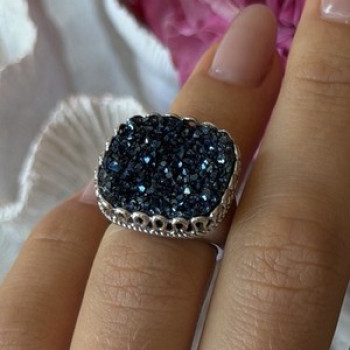 Beautiful 925 Sterling Silver Marcasite Ring Size 5