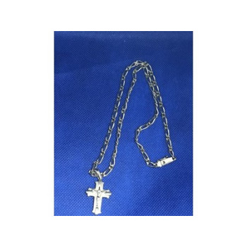 Vintage Men's  925 Sterling Silver Chain with Cross 18.9 in