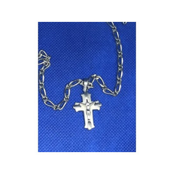 Vintage Men's  925 Sterling Silver Chain with Cross 18.9 in
