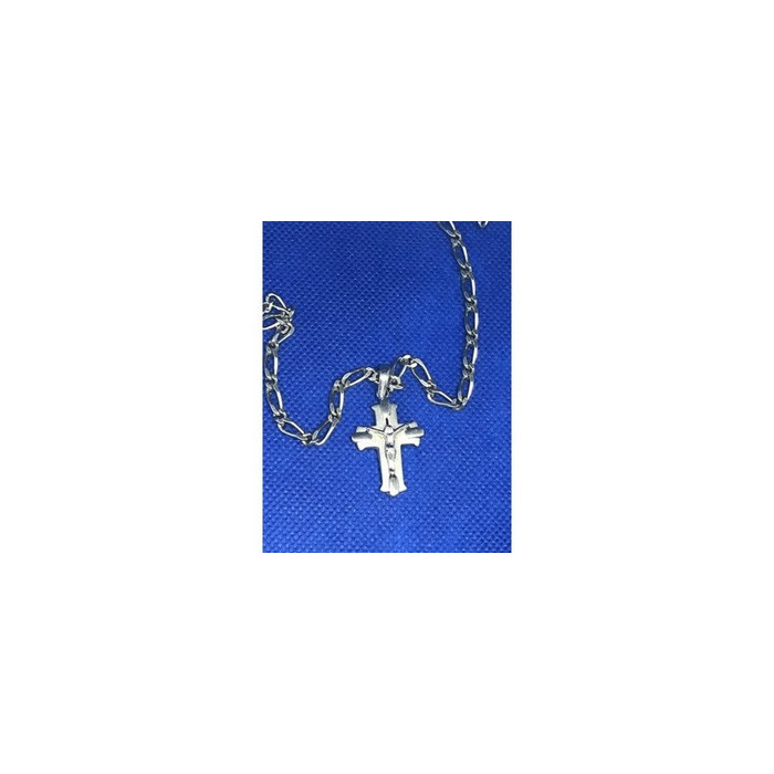 Vintage Men's  925 Sterling Silver Chain with Cross 18.9 in