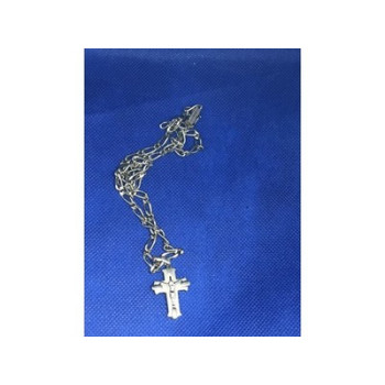 Vintage Men's  925 Sterling Silver Chain with Cross 18.9 in