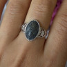 Vintage 925 Sterling Silver Black Diamond Ring Size 8