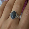 Vintage 925 Sterling Silver Black Diamond Ring Size 8